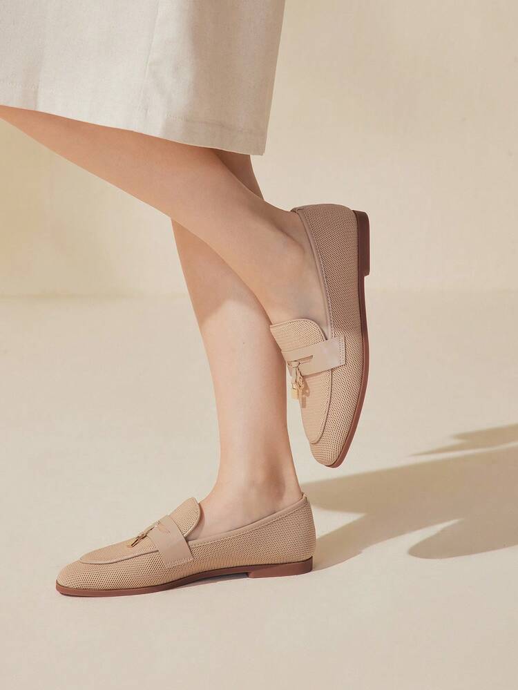 CUCCOO BASICS Women's Apricot Color With Gold Accent Fashionable Comfortable Flats