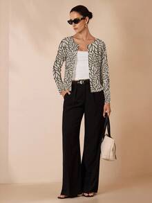 Shutterstock Glamance Casual Plant Print Women Jacket, Suitable For Autumn - Multicolor - View 4