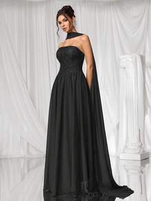 Coutiva Formal Evening Gown (Heavily Embellished) - Black - View 7