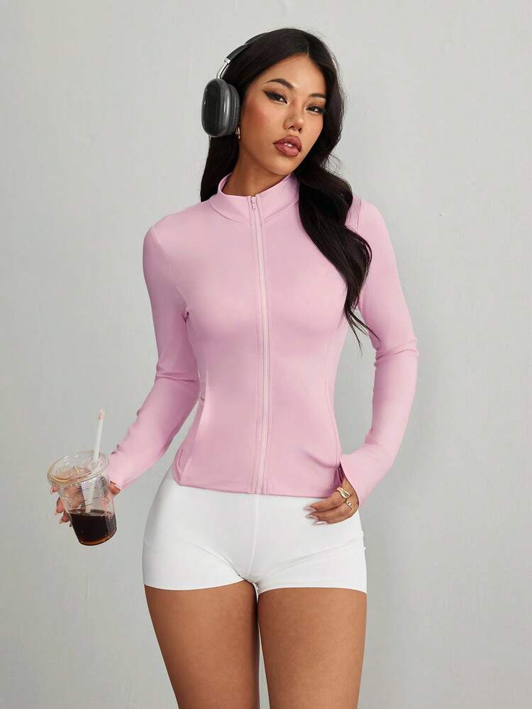 SHEIN PETITE Cárdigan abierto casual de mujer, chaqueta de ajuste regular para primavera/invierno - Rosa - Añade 7