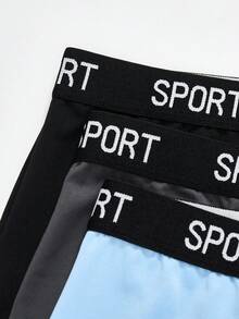 6件装青少年男童简约舒适字母弹力腰平角内裤