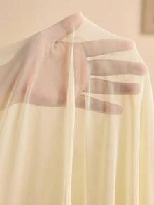 Lyxana 女式 2025 纯色优雅不对称荷叶边长袖连衣裙 - 淡黃色 - 查看 8