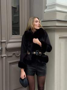 MOTF PREMIUM WATERFALL BELTED OVERCOAT - Black - View 2