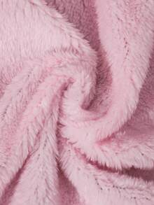 SHEIN 女童保暖内衬厚毛领长款拉链夹克，带口袋，时尚优雅经典外套，适合外出、舞会，舒适又时尚