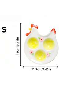 Joivida Soporte para huevos de Pascua con diseño de gallo de dibujos animados - Bandeja de cerámica para huevos para la cocina/mesa del comedor - Soporte decorativo con tema de pollito lindo - Decoración del hogar de verano, regalo para Año Nuevo, Navidad, Día de la Madre, artículos de cocina Rama, uso en fiestas, comidas familiares, suministros para restaurantes de alta gama, regalo de cumpleaños, regalo especial, decoración del hogar de verano