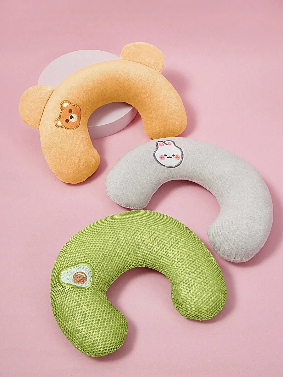 PETSIN 1 件装舒缓狗猫枕头，柔软蓬松的狗床枕头，U 型缓解焦虑狗颈枕，宠物舒缓玩具，用于缓解关节疼痛并改善睡眠质量 - 彩色 - 查看 1