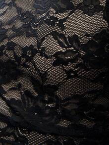 TypaGal Sheer Black Lace And An Off-Shoulder Neckline Create This Flirty Crop Top. Channel Punk Or 2000s Vibes By Pairing It With Distressed Denim Or A Mini Skirt For A Bold Night-Out Look. - Black - View 4