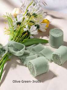 1/3/9 卷手工雪纺丝带流苏 1.5 英寸 X 5.5 码磨边丝带，适用于婚礼请柬、新娘花束、礼品包装、蝴蝶结制作、工艺品、派对装饰 - 彩色 - 查看 26