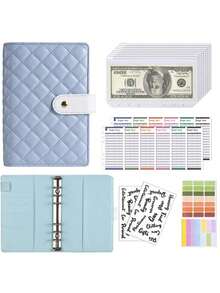 1Set A6 PU Leather Binder Planner, Budget 6 Ring Notebook With Stylish Design, Multi-Functional Personal Organizer Binder, Cash Budget Folder, Complete Money Planner Organizer Expense Tracker, Saving And Budgeting - Multicolor - View 12