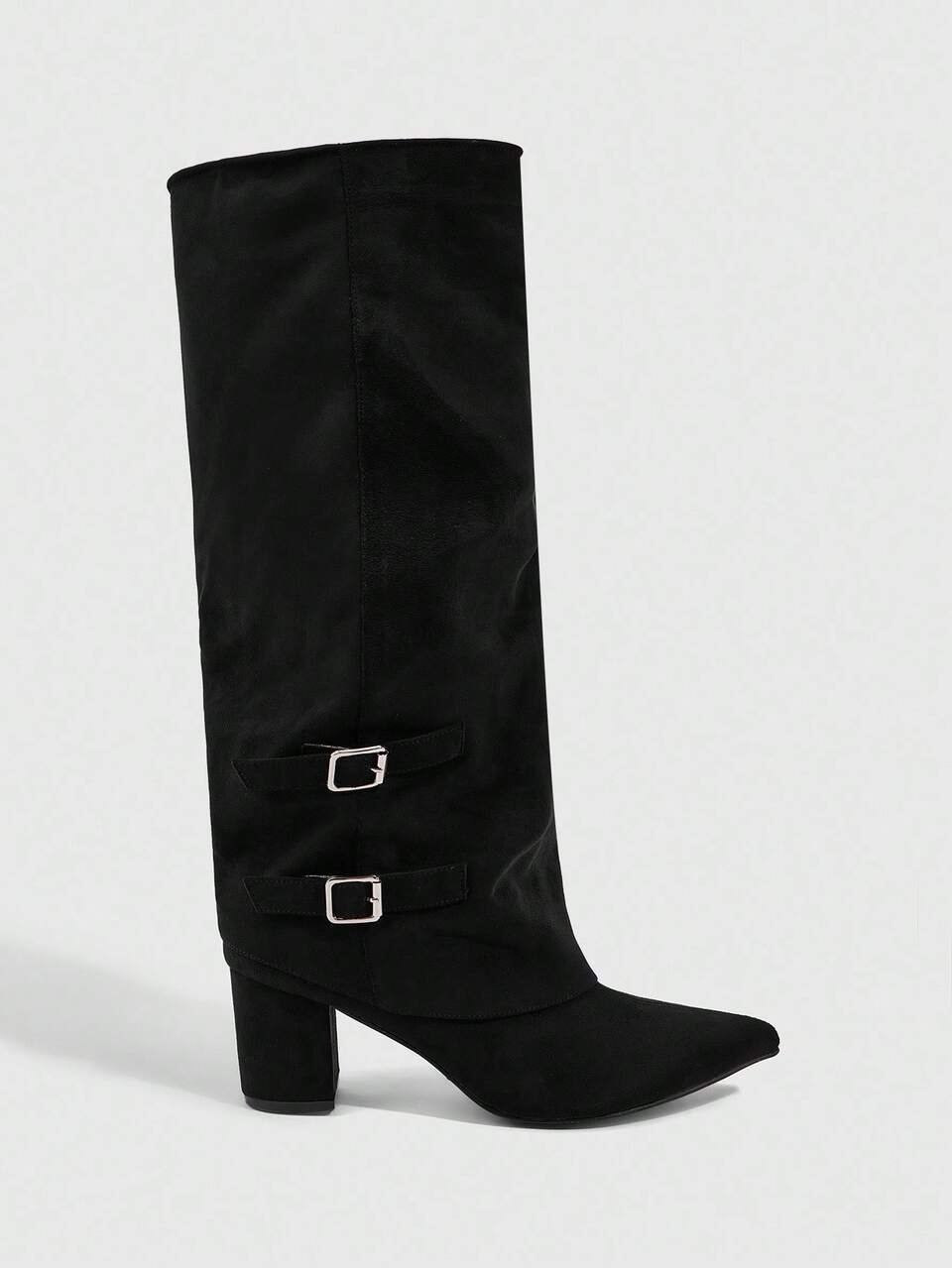 CUCCOO SZL Women's Fashion Sexy High Heel Tall Boots, Thick Heel Solid Color, Professional & Date Style, Side Zipper, Elegant Party Boots