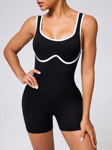 Velisys Set da 3 pezzi Tuta da donna con spalline sottili e sedere a pesca, abbigliamento attivo per Pilates, Tuta da yoga aereo senza schienale