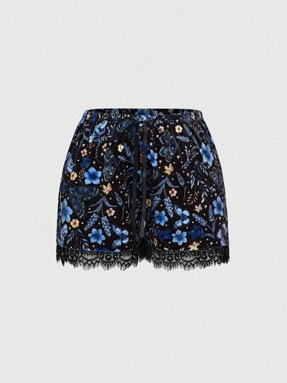 Fairycore Pantaloncini in velluto con orlo in pizzo e vita elastica, adatti anche come strato di base, taglie comode