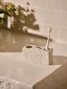 Cirelle 石制浴室陶瓷托盘皂碟乳液瓶收纳架洗漱台洗漱杯套装牙具收纳家居浴室装饰浴室收纳夏季