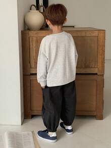 DAZY 2 piezas Conjunto de otoño para niños, sudadera holgada casual y pantalones harén para niños pequeños, estilo japonés - Albaricoque - Ver 6