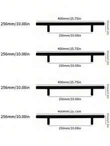 4pcs Kitchen Handle Stainless Steel T Bar Door Pull 76mm 96mm Cabinet Knobs And Handles Black Furniture Handle - Multicolor - View 16