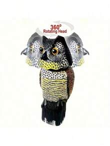 SHEIN 1个旋转头猫头鹰稻草人，塑料驱鸟器，户外害虫防治设计花园保护器，户外装饰品，防松鼠和老鼠！非常适合您的花园、门廊或阳台 - 彩色 - 查看 10