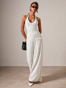 COSMINA Women's Sexy Backless Halter Jumpsuit, Summer - Multicolor - View 4