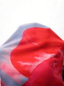 Zolique 2 件套夏季优雅花卉印花抹胸短款上衣和裙子 - 霧霾藍 - 查看 6