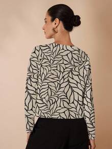 Shutterstock Glamance Casual Plant Print Women Jacket, Suitable For Autumn - Multicolor - View 2