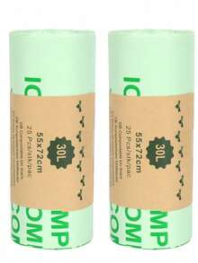 SHEIN 100/50 pièces Sacs poubelle de 6L/10L/30L - Sacs poubelle compostables pour cuisine, salle de bain, chambre et plus - Sacs à déchets verts pour le nettoyage, les produits de base de la maison, sacs poubelle