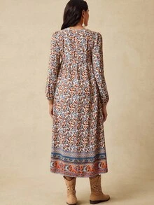 Boho Mama 孕妇复古时尚百褶中长休闲夏装 - 彩色 - 查看 2