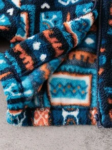 SHEIN Infant/Toddler Boys' Geometric Pattern Fleece Zip-Up High Collar Jacket, Suitable For Daily Wear, Outings, Travel Baby Boy Fleece Jacket Baby Boy Winter Jacket Boys Geometric Print Jacket 6 Months Baby Boy Winter Coat Newborn Baby Boy Zip Up Jacket Baby Boy Baby Girl Fleece Jacket Baby Boy Baby Girl Sherpa Jacket 3M-3T Fall/Winter Neutral Baby Clothes Neutral Baby Clothes Unisex Jacket - Multicolor - View 7