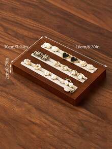 Cirelle 实木珠宝展示托盘 | 手镯和戒指展示/收纳 | 天然木纹 | 多用途珠宝收纳盒 | 观赏和展示道具 | 小型珠宝盒、珠宝书、木质珠宝盒 - 棕色 - 查看 6