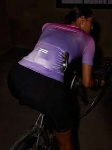 Powerista 女士渐变色短袖拉链骑行服