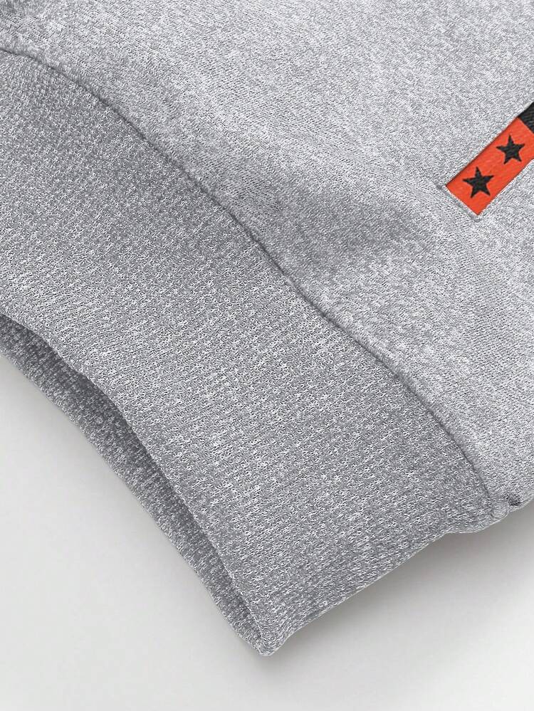 Manfinity Homme Áo khoác nỉ có mũ trùm đầu kéo khóa thường ngày cho nam, Thu/Đông - Màu Xám nhạt - Xem 5