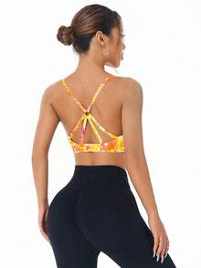 Easithlete 女士时尚豹纹运动文胸 - 彩色 - 查看 1