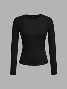 SHEIN EZwear 3 件套大码女式圆领休闲修身长袖 T 恤套装，适合秋冬季 - 彩色 - 查看 7