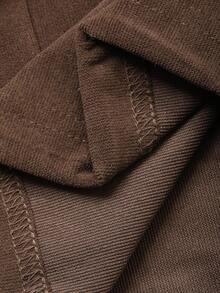 DAZY Men's Solid Brown Loose Fit Corduroy Fabric Hoodie & Pants Set, Autumn, Cozy Outfits - Brown - View 7