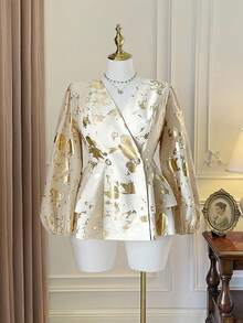 SHEIN Clasi Christmas Halloween Plus Size Blouses Fall Cloth For Women - Apricot - View 7