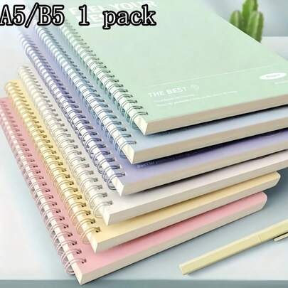 SHEIN 6 Pack 60 120 Pages A5 B5 83x59 Inch Spiral Notebook College Ruled 7mm Thick Paperboard Cover 6 Colors Study Note Taking Journal Writing Back To School Office Supplies Coil Notebook Large Capacity Thick Minimalist Stylish Multicolor Notebooks For Students Women Work Home Summer Fall Stationery Gift