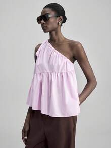 Ontre 女士秋冬斜肩蝴蝶结抽绳宽松上衣，都市通勤商务休闲衬衫，OL教师款，万圣节、圣诞派对优雅装扮 - 紫色 - 查看 8