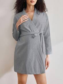 Bata de maternidad de verano de moda informal y de lactancia, bata corta de maternidad para mujer, invierno - Multicolor - Ver 4