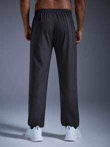 DRIFTMERE Men's Ice Cool Zip Pocket Drawstring Waist Long Pants, Fall, Jogging, Gym, Track Pants