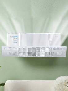 SHEIN 1个可调节空调出风挡板，（PET）可调节透明出风口挡板，可调节出风罩，防直吹空调出风挡板，可左右上下调节位置 - 白色 - 查看 2