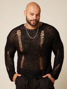 EASEVO Maglione lavorato a maglia girocollo casual oversize da uomo, adatto per l'autunno e l'inverno