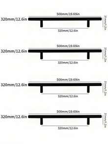 4pcs Kitchen Handle Stainless Steel T Bar Door Pull 76mm 96mm Cabinet Knobs And Handles Black Furniture Handle - Multicolor - View 10