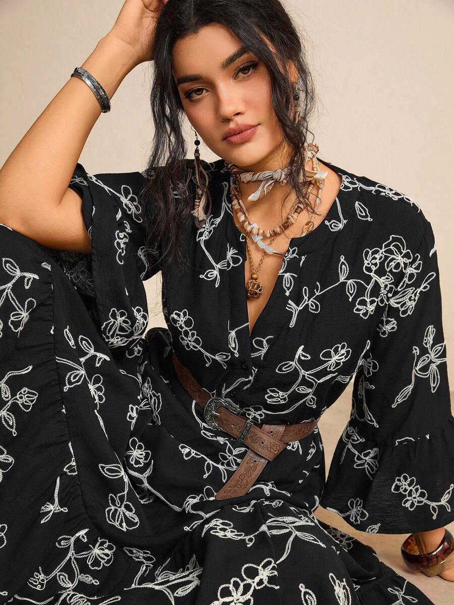 SHEIN LUNE 大码连衣裙情人节红色连衣裙女士长裙夏季连衣裙