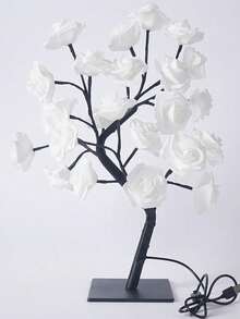 1 桌面装饰灯，万圣节氛围台灯，USB 供电玫瑰台灯，LED 白玫瑰小夜灯，圣诞节室内仙女灯，婴儿房小夜灯，卧室装饰，节日装饰灯，圣诞装饰，用于家居装饰，游戏室装饰，派对装饰灯，婚礼装饰，书房，阅览室，适用于万圣节、圣诞节、情人节、母亲节、父亲节、节日礼物、生日礼物、乔迁礼物、婚礼季节礼物 - 白色 - 查看 8