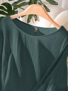 CosyJoli Plus Size Women Casual Apricot Hollow Floral Lace Patchwork Shirt, Suitable For Summer Vacation