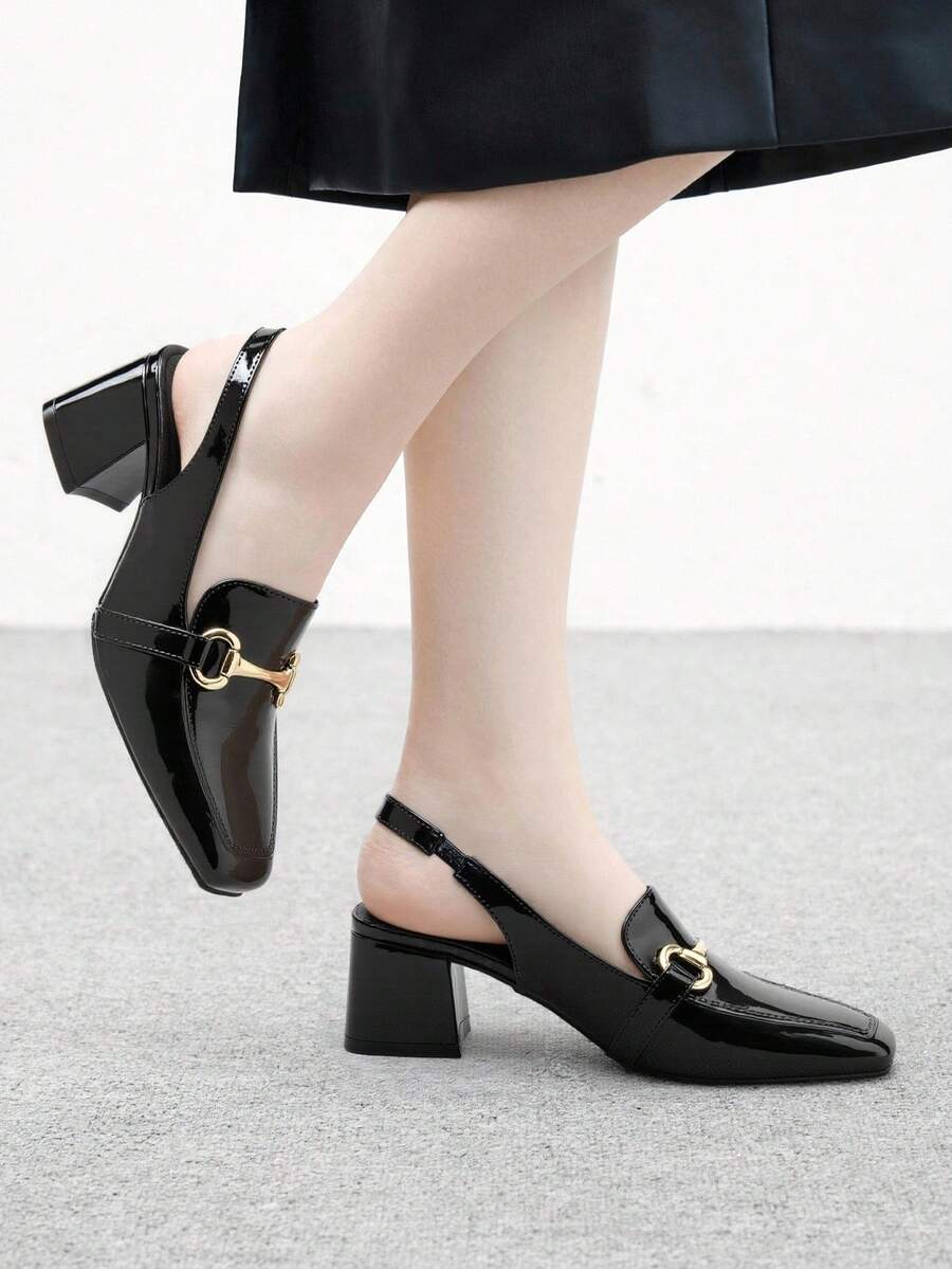 CUCCOO BIZCHIC 女士经典低跟一脚蹬平底鞋，黑色 - 黑色 - 查看 1