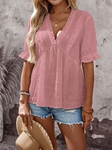EMERY ROSE Women's Summers Vacation Going Out Top , Country Concert Cute - Dusty Pink - View 4