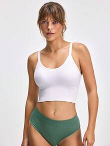 LOUNGEISTA Women Sports Casual Thin Padded Non-Wired Lifting Support Shock-Absorbing Bra, Workout Sports Bra - White - View 9