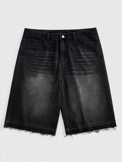 Street Life Men's Casual Washed Loose Denim Shorts