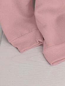 EMERY ROSE Plus Size Women's Letter Print Hot Selling Round Neck Sweatshirt Fall Cloth For Women Winter Autumn - Dusty Pink - View 3
