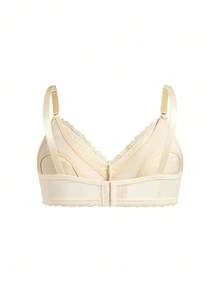 BloomMama Plus Size Maternity Solid Color Lace Nursing Bra