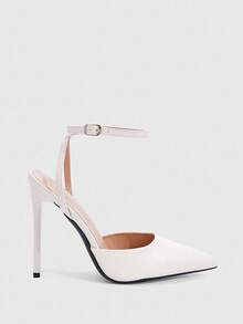 CUCCOO SZL Women's Fashion Slingback High Heel Pumps With Decorative Buckle For Christmas Spring Shoes - Beige - View 3